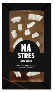 Ručně vyráběná čokoláda sypaná kokosem 80 g – Na stres pane učiteli