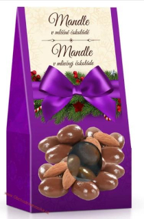Vánoční mandle v mléčné čokoládě 150g