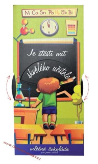 Interaktivní čokoláda pro pana učitele 100g – chlapec s tabulí