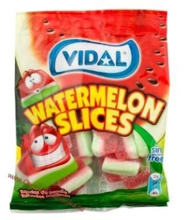 Vidal Watermelon slices - kyselé želé meloun v sáčku 90g - DMT 04/2026