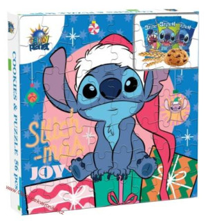 Stitch Vánoční Puzzle s čokoládovýma cookies 50g