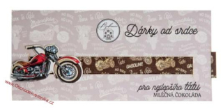 Dárková interaktivní čokoláda 100g od srdce – tatínkovi (s motorkou)