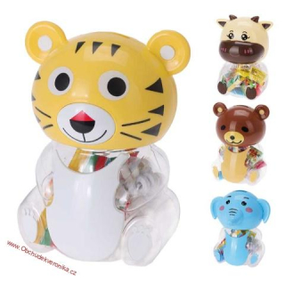 Kasička s bonbony ZOO zvířátka 125g