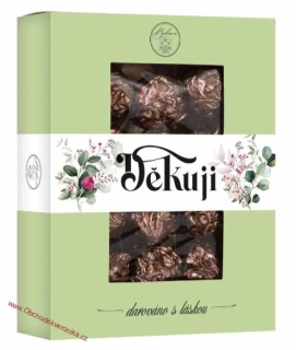 Čokoládové pralinky s ořechem 150 g s nápisem Děkuji