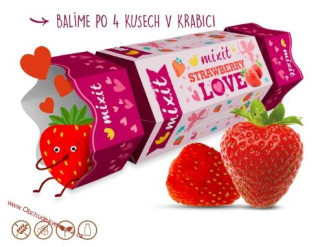 Valentýnský Mixit bonbón - celé křupavé jahody 40g 