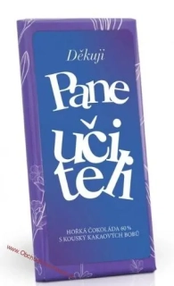 Děkuji, pane učiteli - Hořká čokoláda 60% s kousky kakaových bobů 100g - DMT 21.02.2026